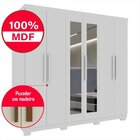 Guarda Roupa Casal Com Espelho 6 Portas 4 Gavetas Sevilha Pri