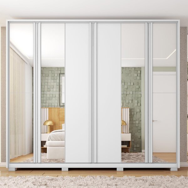 Guarda Roupa Casal Com Espelho 6 Portas 4 Gavetas Suburban Br