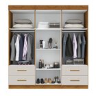 Guarda Roupa Casal Com Espelho 6 Portas 4 Gavetas Veneto Sall