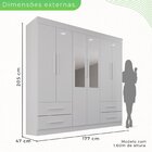 Guarda-roupa Casal Com Espelho 6 Portas 4 Gavetas Verona Prem