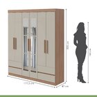 Guarda-roupa Casal Com Espelho 6 Portas 4 Gavetas Zeus Carval