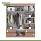 Guarda-roupa Casal Com Espelho 6 Portas 4 Gavetas Zeus Carval