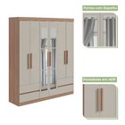 Guarda-roupa Casal Com Espelho 6 Portas 4 Gavetas Zeus Carval
