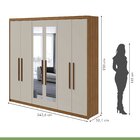 Guarda-roupa Casal Com Espelho 6 Portas 5 Gavetas Aries Rover