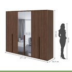 Guarda-roupa Casal Com Espelho 6 Portas 5 Gavetas Únique Imbu
