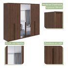Guarda-roupa Casal Com Espelho 6 Portas 5 Gavetas Únique Imbu
