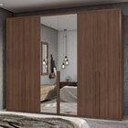 Guarda-roupa Casal Com Espelho 6 Portas 5 Gavetas Únique Imbu