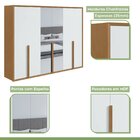 Guarda Roupa Casal Com Espelho 6 Portas 5 Gavetas Únique Móve