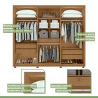 Guarda Roupa Casal Com Espelho 6 Portas 5 Gavetas Únique Móve