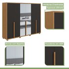 Guarda Roupa Casal Com Espelho 6 Portas 5 Gavetas Únique Móve