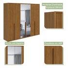 Guarda-roupa Casal Com Espelho 6 Portas 5 Gavetas Únique Rove