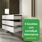 Guarda Roupa Casal Com Espelho 6 Portas 6 Gavetas 100% Mdf Fê