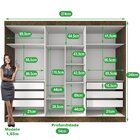 Guarda Roupa Casal Com Espelho 6 Portas 6 Gavetas 100% Mdf Fê