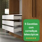Guarda Roupa Casal Com Espelho 6 Portas 6 Gavetas 100% Mdf Fê