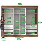 Guarda Roupa Casal Com Espelho 6 Portas 6 Gavetas 100% Mdf Fê