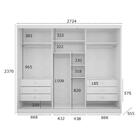 Guarda Roupa Casal Com Espelho 6 Portas 6 Gavetas Bari