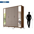 Guarda Roupa Casal Com Espelho 6 Portas 6 Gavetas Externas E