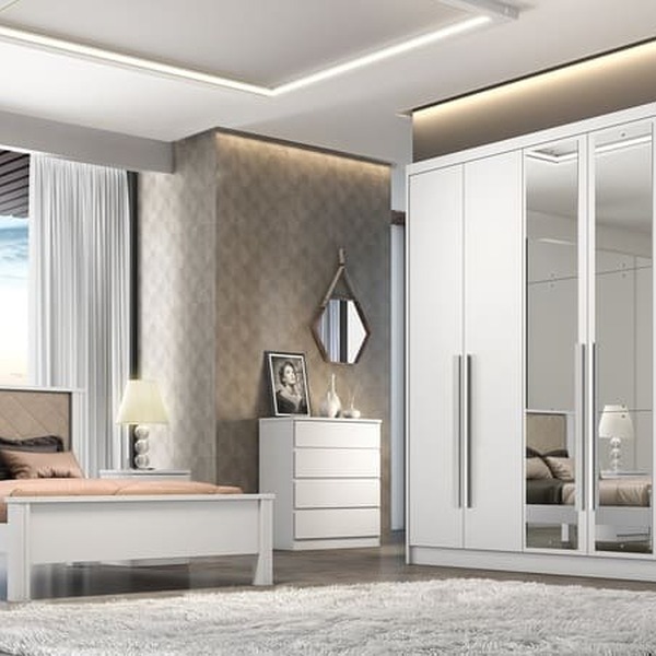 Guarda Roupa Casal Com Espelho 6 Portas 6 Gavetas - Livorno-b