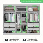 Guarda-roupa Casal Com Espelho 6 Portas 6 Gavetas Órion Premi