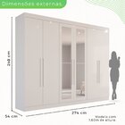 Guarda-roupa Casal Com Espelho 6 Portas 6 Gavetas Órion Premi