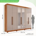 Guarda-roupa Casal Com Espelho 6 Portas 6 Gavetas Órion Premi