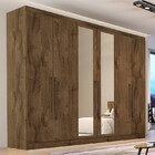 Guarda Roupa Casal Com Espelho 6 Portas 6 Gavetas - Oslo-braú