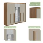 Guarda-roupa Casal Com Espelho 6 Portas 6 Gavetas Reali Rover