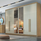 Guarda Roupa Casal Com Espelho 6 Portas 6 Gavetas - Robust -c