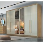 Guarda Roupa Casal Com Espelho 6 Portas 8 Gavetas Reno Novo H