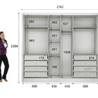 Guarda Roupa Casal Com Espelho 6 Portas 8 Gavetas - Robust -b