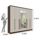 Guarda Roupa Casal Com Espelho 6 Portas 8 Gavetas Sevilla