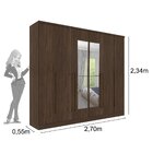 Guarda Roupa Casal Com Espelho 6 Portas 8 Gavetas Sevilla