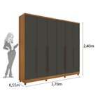 Guarda Roupa Casal Com Espelho 6 Portas 8 Gavetas Sevilla Tci