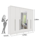 Guarda Roupa Casal Com Espelho 6 Portas 8 Gavetas Sevilla Tci