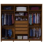 Guarda Roupa Casal Com Espelho 6 Portas Absolut Castanho - Ge
