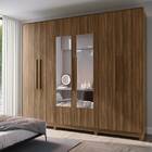 Guarda Roupa Casal Com Espelho 6 Portas Alpha Nogueira - Geli
