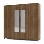 Guarda Roupa Casal Com Espelho 6 Portas Alpha Nogueira - Geli