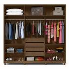 Guarda Roupa Casal Com Espelho 6 Portas Alpha Nogueira - Geli