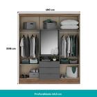 Guarda Roupa Casal Com Espelho 6 Portas Aspen Carraro Freijó