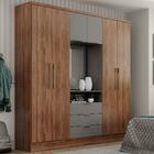 Guarda Roupa Casal Com Espelho 6 Portas Aspen Carraro Freijó