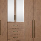 Guarda-roupa Casal Com Espelho 6 Portas De Abrir E Gavetas Lo