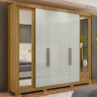 Guarda Roupa Casal Com Espelho 6 Portas E Pés Bogotá Visão Mó