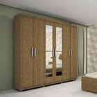 Guarda-roupa Casal Com Espelho 6 Portas E Pés Flex Montagem O
