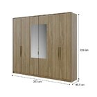 Guarda Roupa Casal Com Espelho 6 Portas Guardian Noce