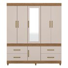 Guarda-roupa Casal Com Espelho 6 Portas Guarujá  Amendola /off