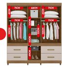 Guarda-roupa Casal Com Espelho 6 Portas Guarujá  Amendola /off