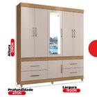 Guarda-roupa Casal Com Espelho 6 Portas Guarujá  Amendola /off