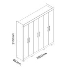 Guarda Roupa Casal Com Espelho 6 Portas Madrid Madeirado - Ge