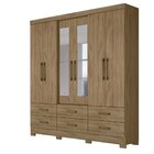 Guarda Roupa Casal Com Espelho 6 Portas Mdf Nevada Moval