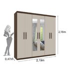 Guarda Roupa Casal Com Espelho 6 Portas Olimpo Flex Montagem